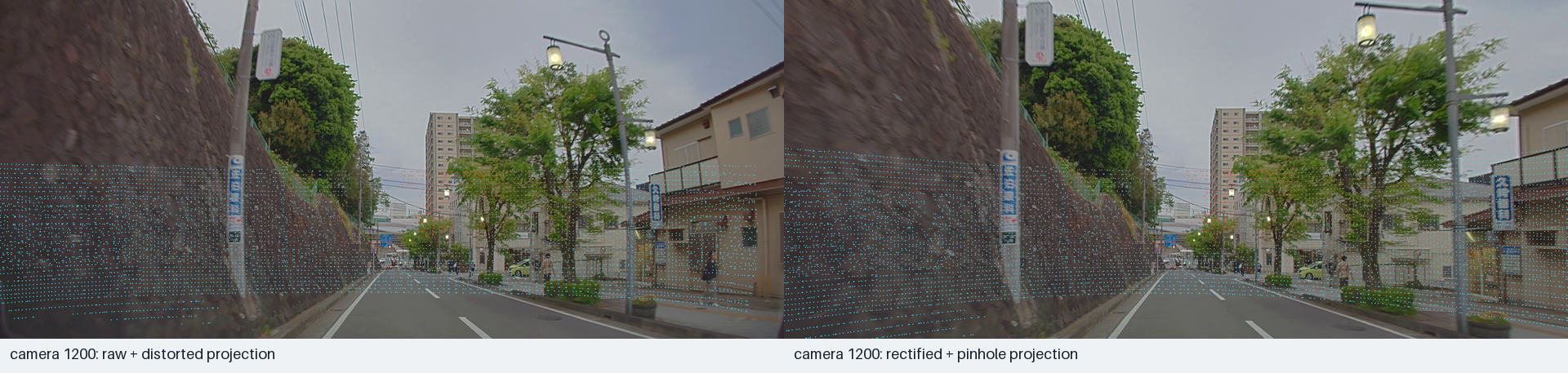 Aeva camera 1200 raw and rectified comparison